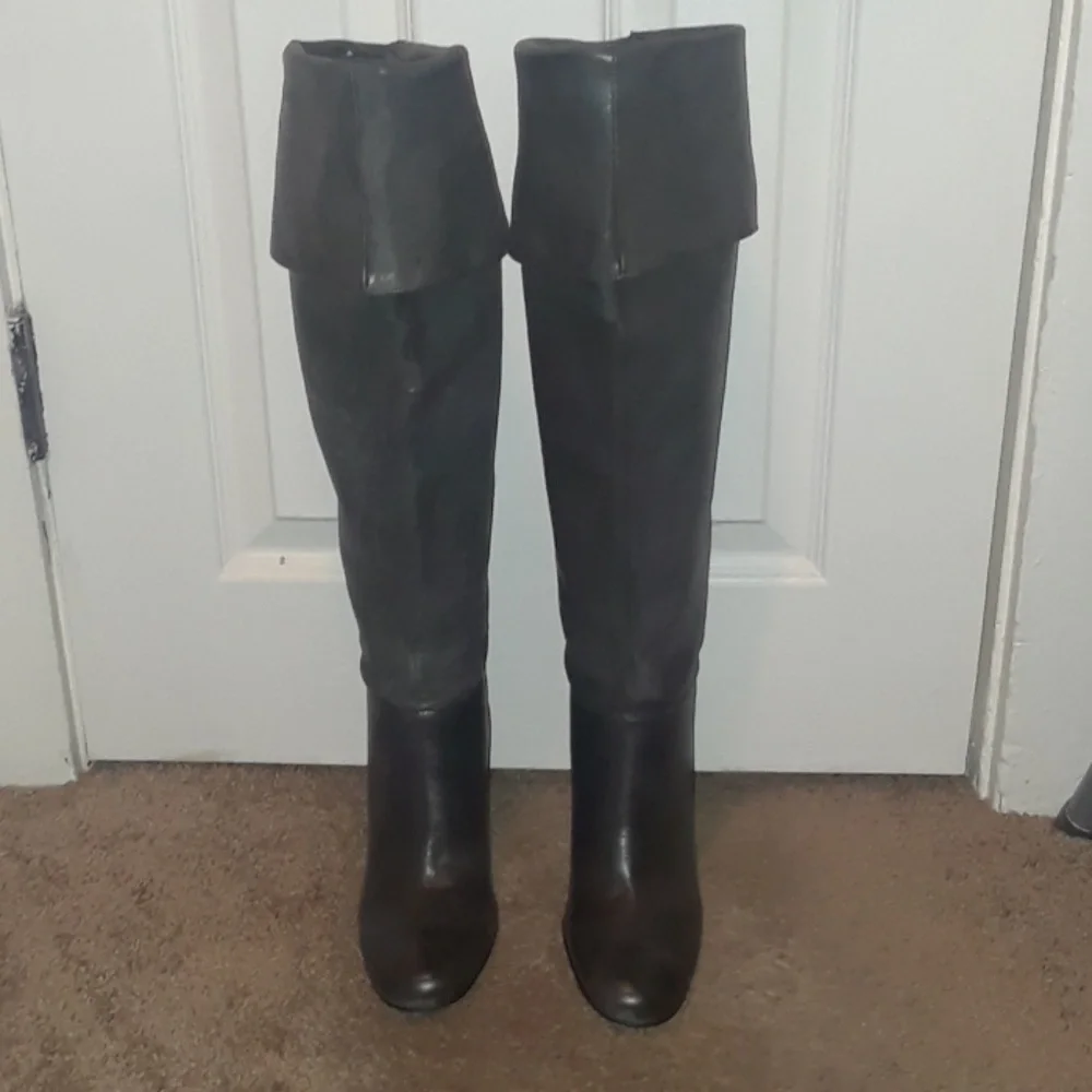 Over the Knee Calvin Klein sz 9 Gray Leather Boots